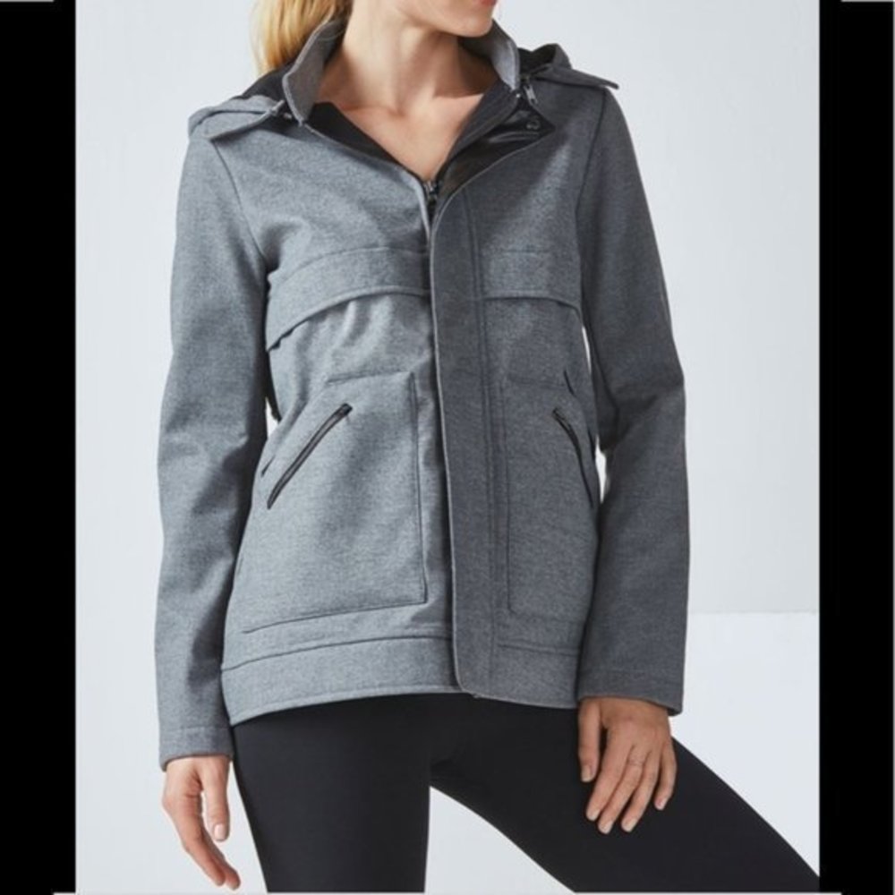 Fabletics‎ Pella Gray Heather & Black Coat Size XXS